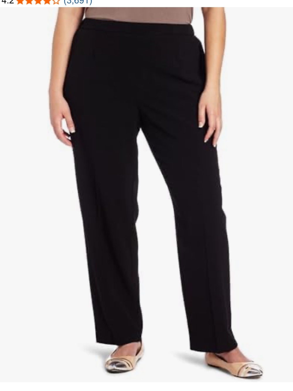 Pants BRIGGS New York Comfort Waistband Slimming Black Womens Size 18 Short